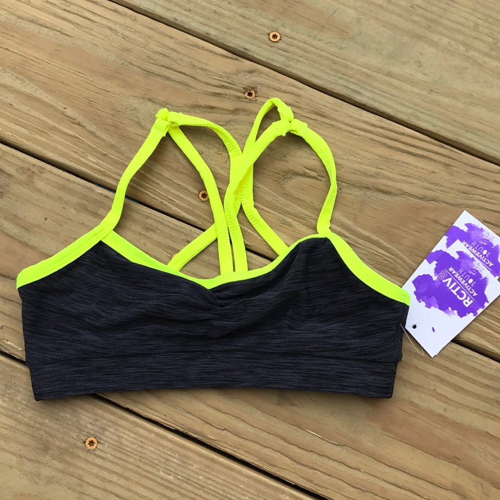 Girls strappy back training sports bra NWT